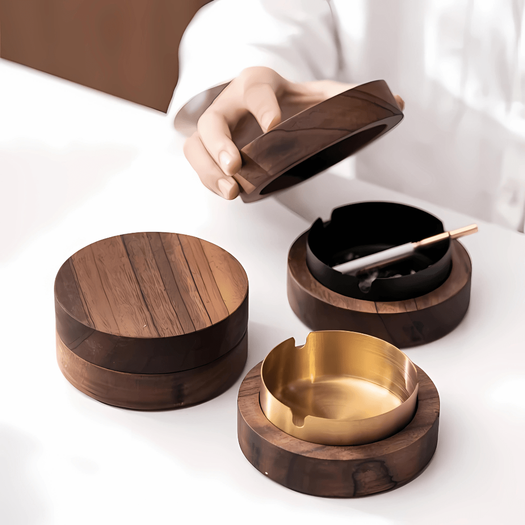 Walnut & Steel Ashtray - sscentt